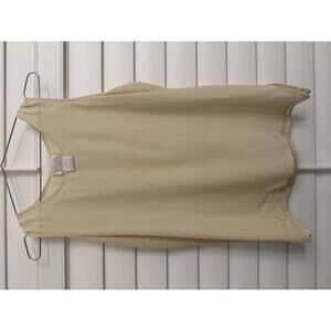 Moda Intl 100% silk cream colored tank blouse size Medium